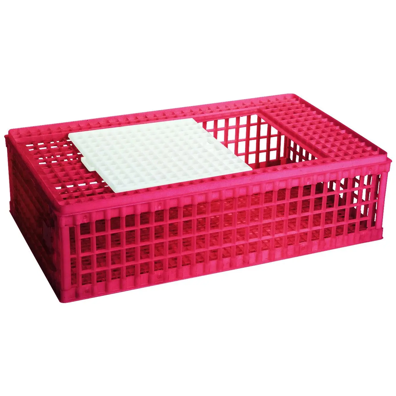 Contenedor de transporte de plástico de 1 puerta para aves de corral