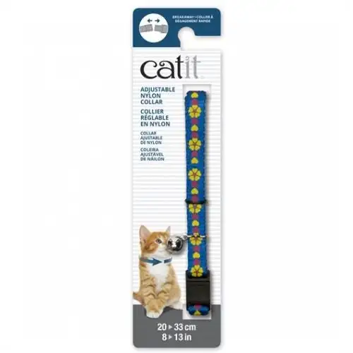 Catit Collar Breakaway Azul con Flores