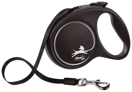 Flexi Correa Black Design Cinta Negra para Perros
