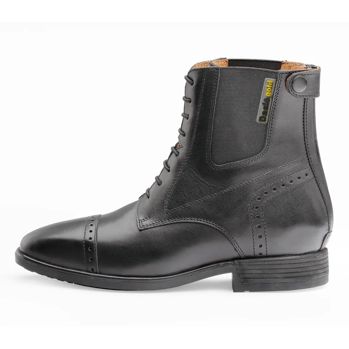 Botines de cuero con cordones elásticos