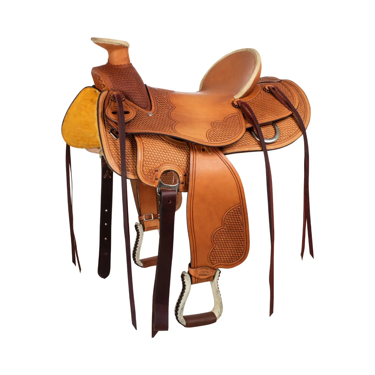 Silla de montar western para caballo de cuero suave High Country