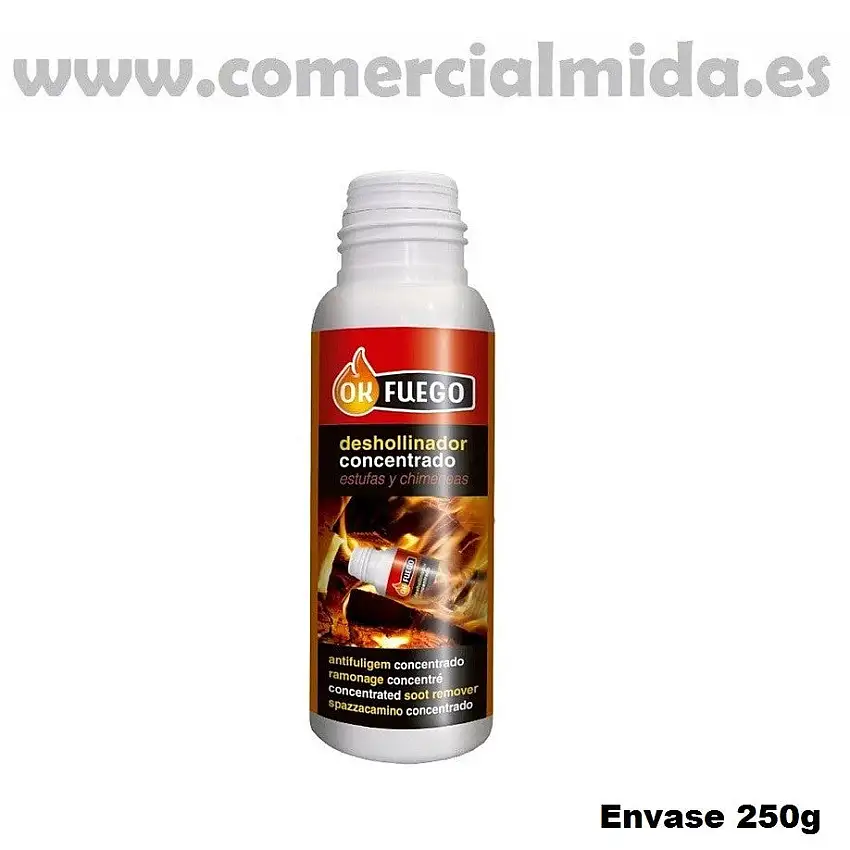 DESHOLLINADOR CONCENTRADO OK FUEGO 250 gr estufas y chimeneas