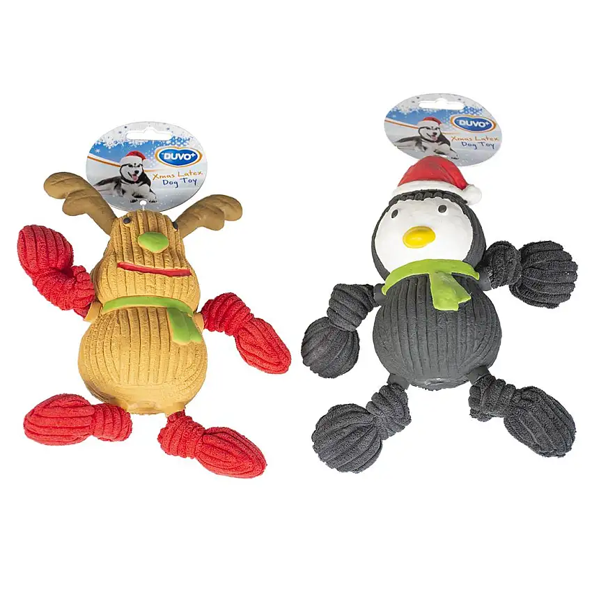 Juguete para perro reno y pingüino Xmas