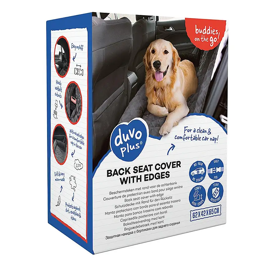 Funda protectora para perro con borde de asiento trasero