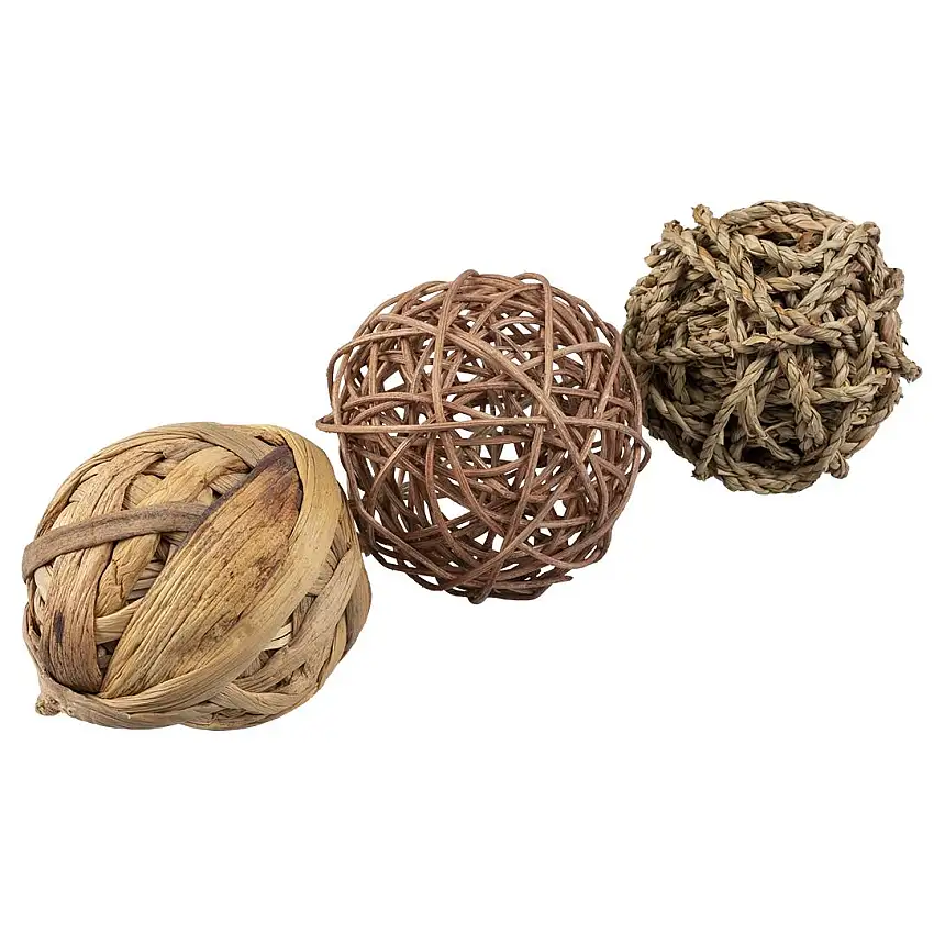 Juguete para roedores trío de bolas de juego naturales