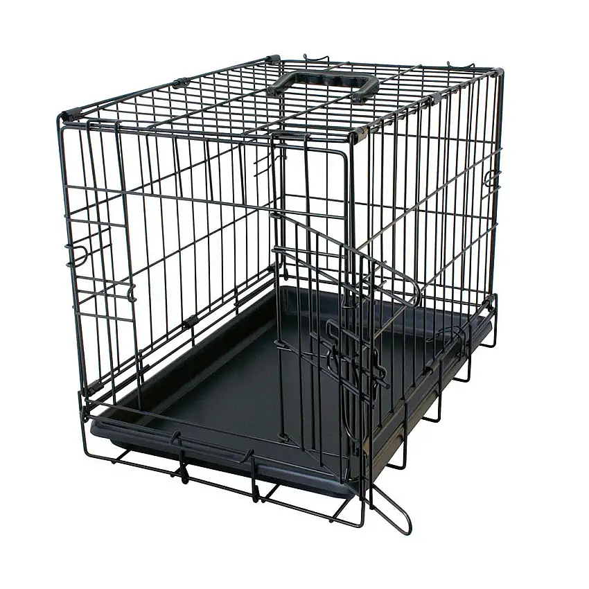 Jaula para perros con 2 puertas de cajón de plástico Fer Pliable