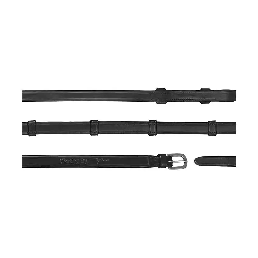 Riendas de brida de cuero con 7 garfios para caballo