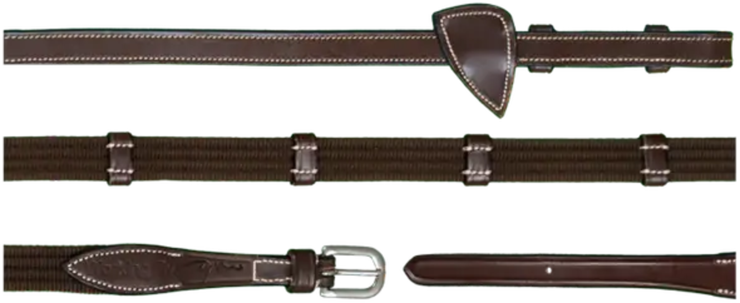 Dy'on Working by Dyon - Riendas de Lona de 16 mm (5/8'') con 9 Muescas de Cuero, Full, Negro