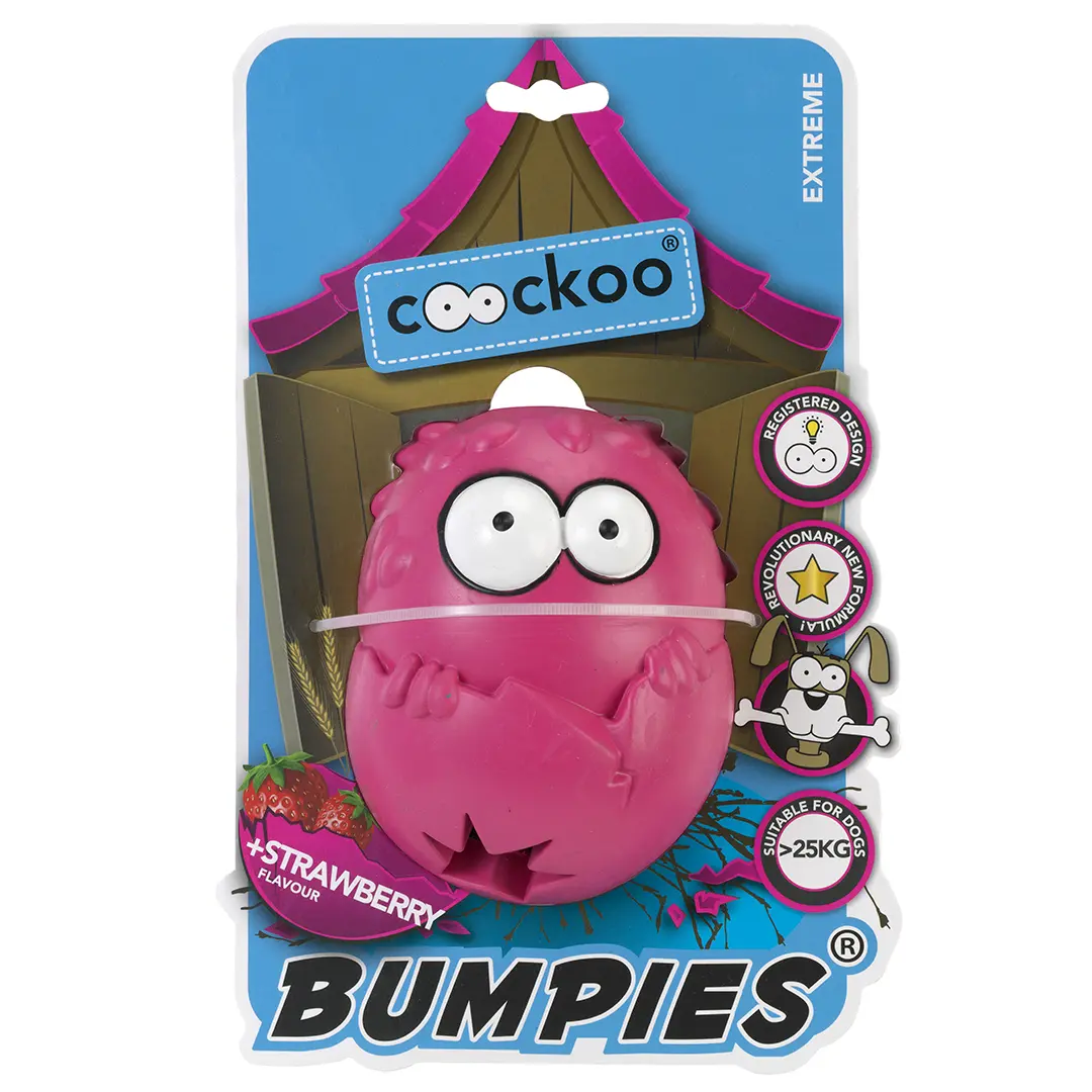 Juguete de goma para perros con sabor a fresa Lucky Bird