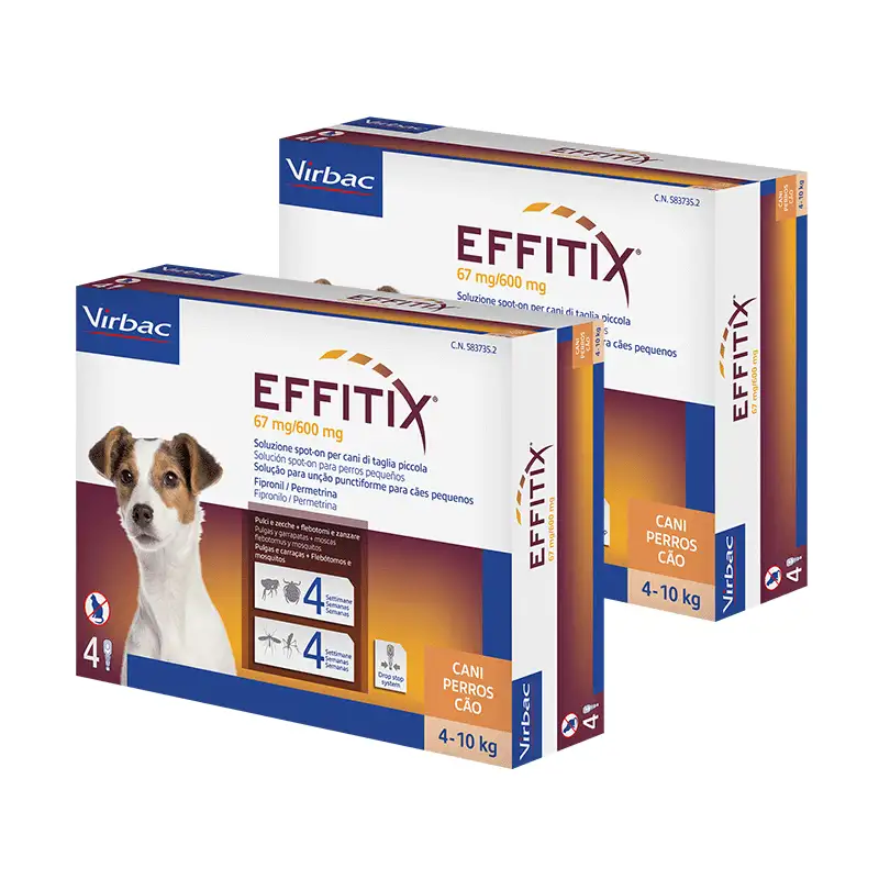 Effitix antiparasitario Pack Ahorro 8 pipetas para perros pequeños (4-10kg)
