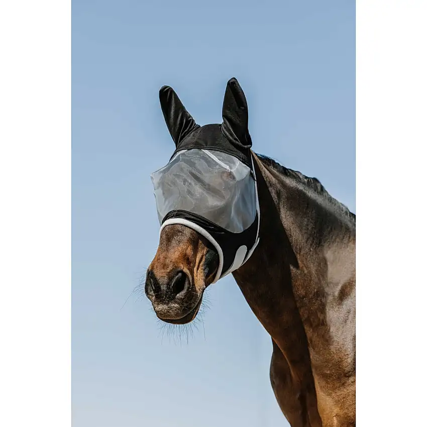EQUITHÈME Máscara para Moscas Soft con Protección UV Plata