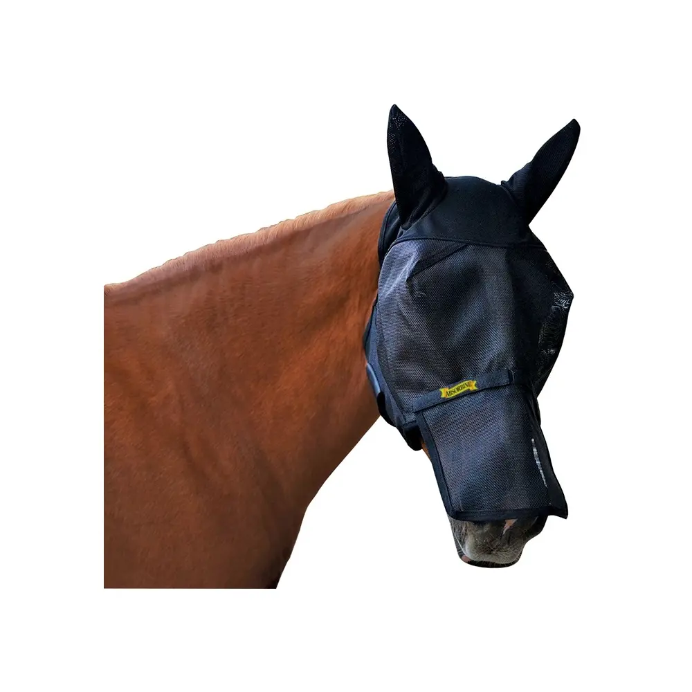 Máscara antimoscas para caballos con orejas y protector nasal Ultrashield