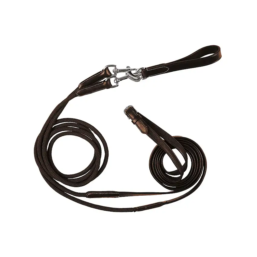Riendas dobles de cuero para caballo