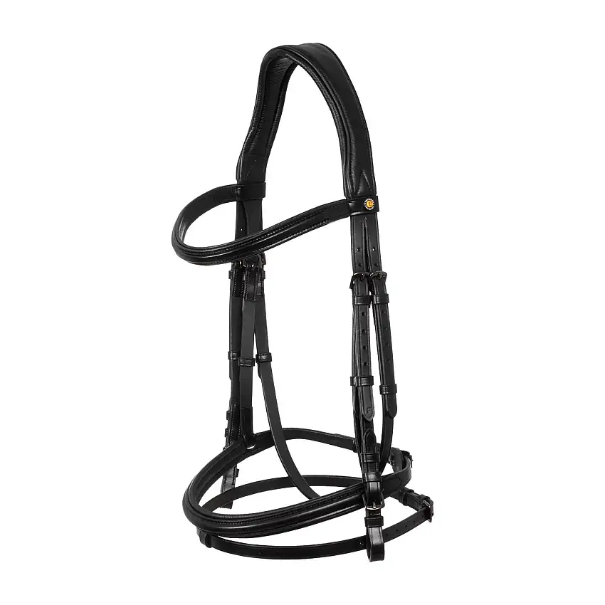 Bridón de equitación anatómico de cuero Black Fitting