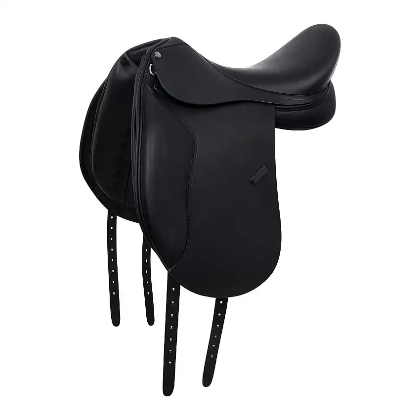 Silla de doma para caballo con rodilleras largas