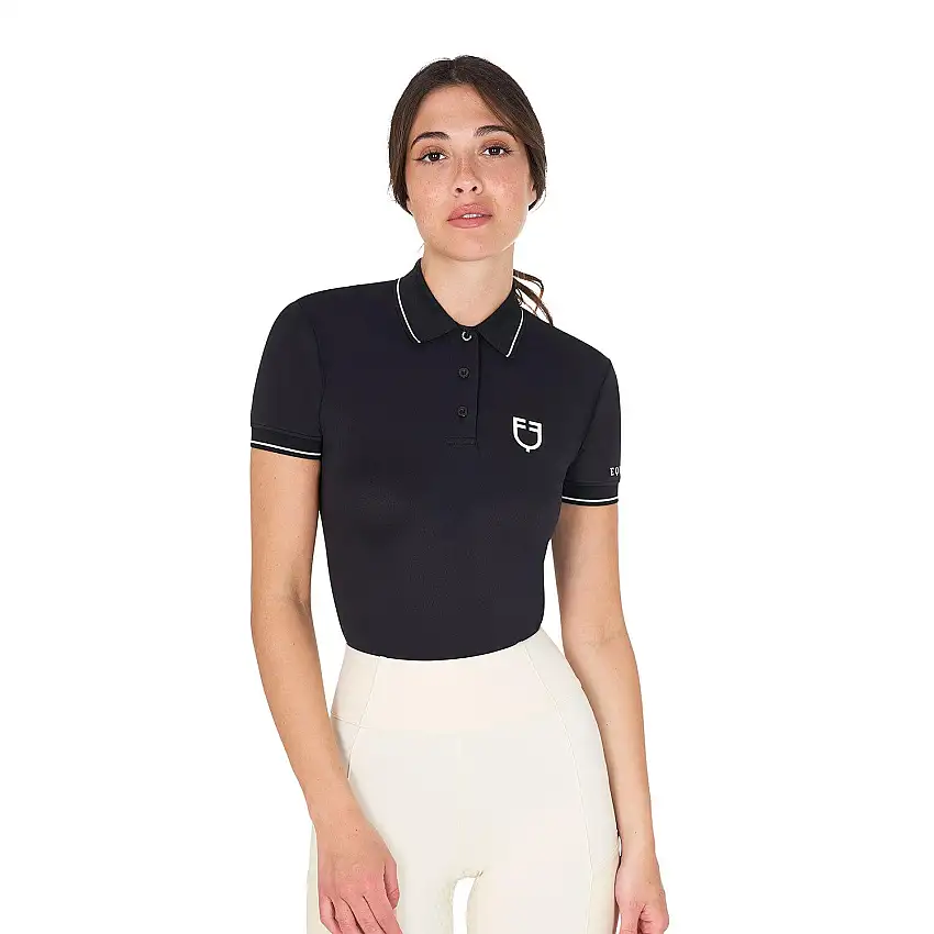 Polo de equitación de concurso corte slim mujer