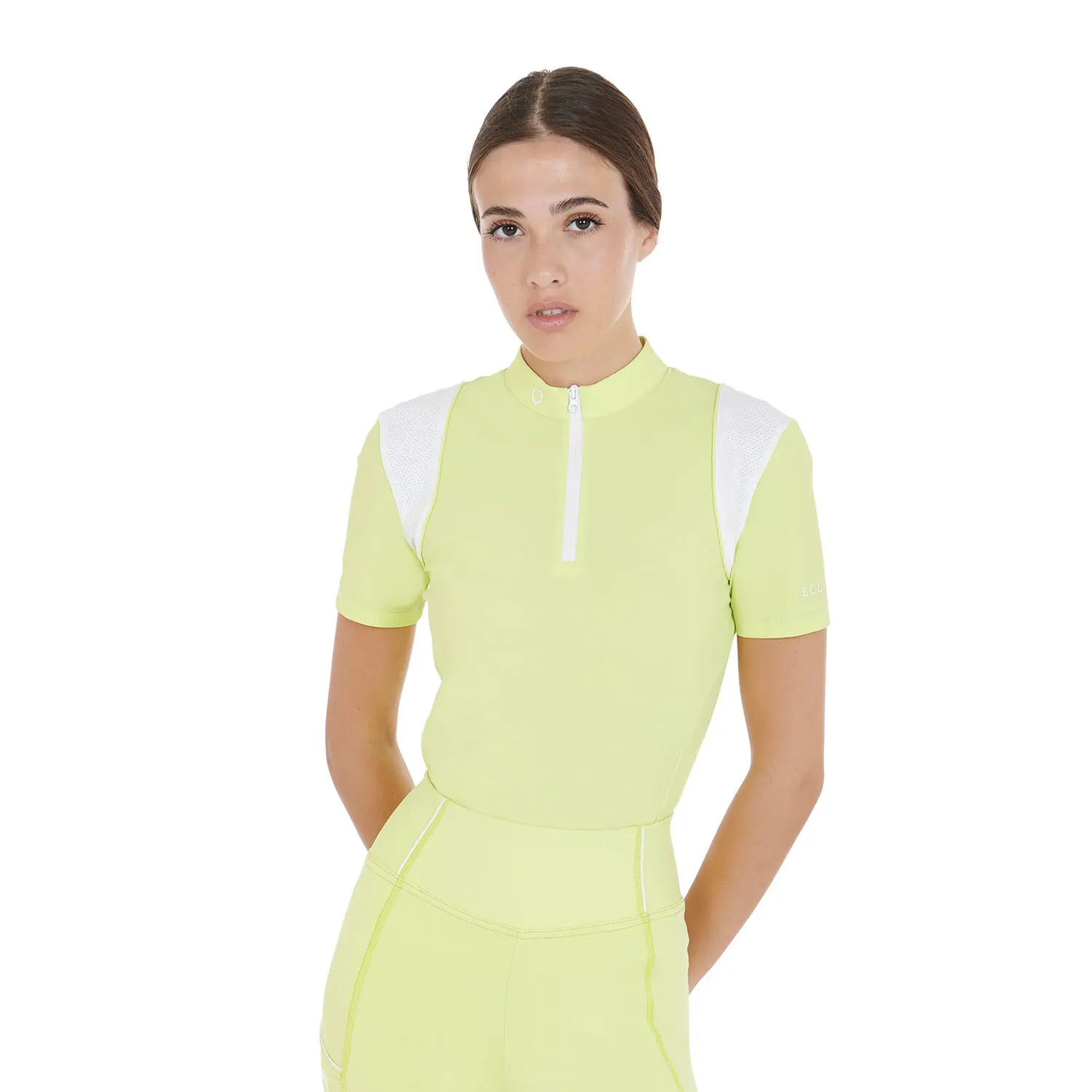 Polo de equitación con cremallera para mujer