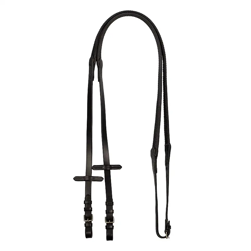 Reinera de cuero y goma para caballo