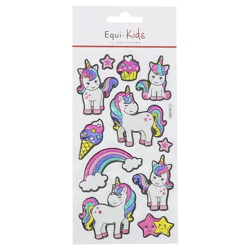 Juego de 5 pegatinas de equitación - pegatinas de estrellas de unicornio Relief