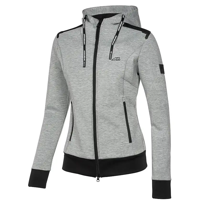 Sudadera de equitación con capucha y cremallera completa para mujer Cerriec