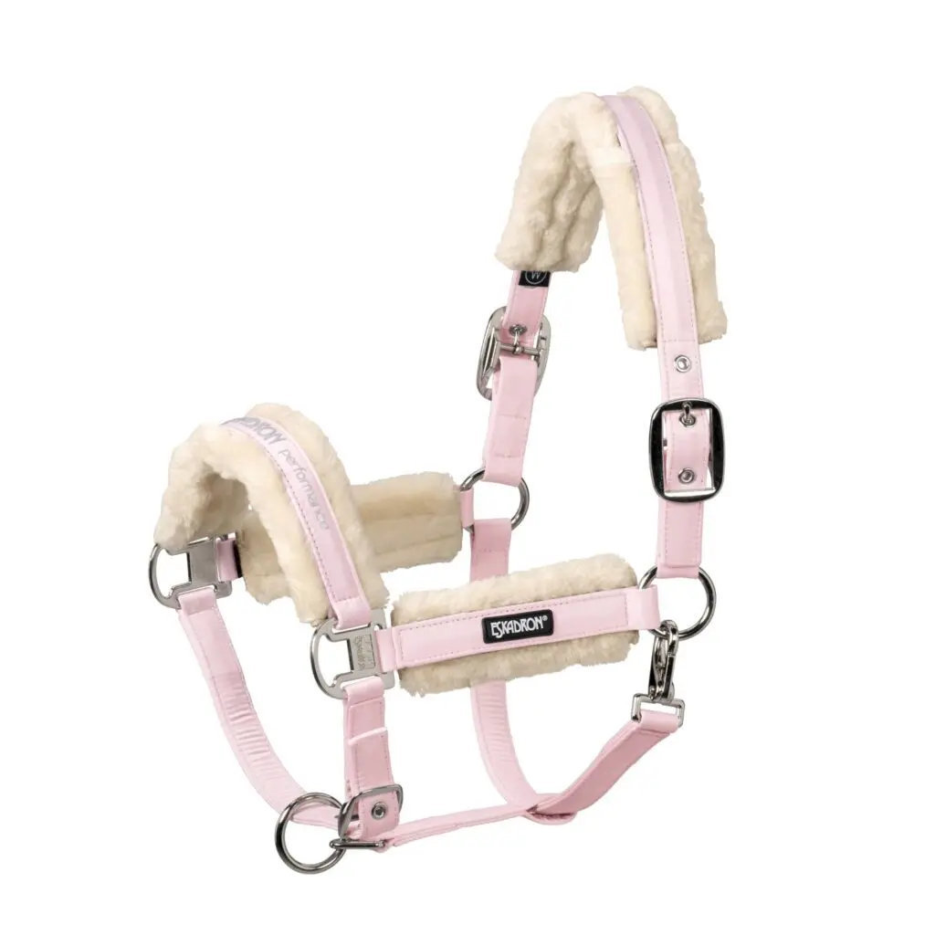 Cabestro con doble pasador de piel sintética para caballo