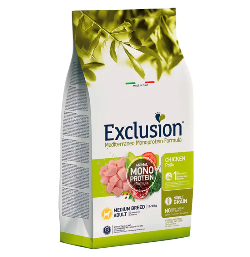 Exclusion Adult Chicken Medium monoprotein para perros