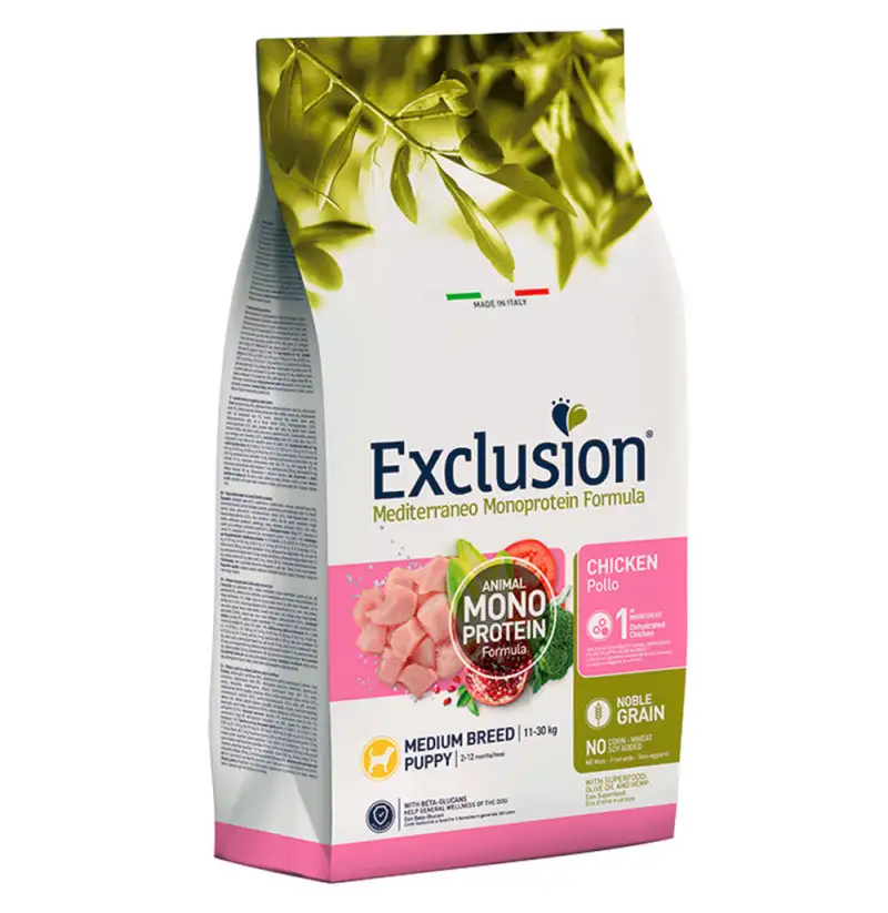 Exclusion Puppy Chicken Monoprotein medium para cachorros