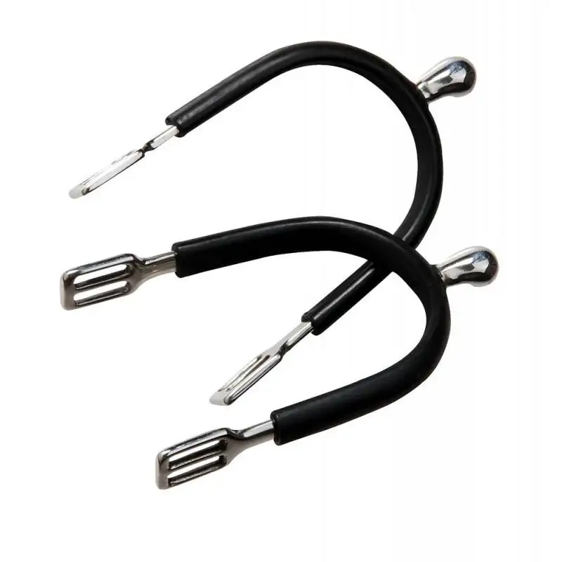 Espuelas para caballos de polo acero inoxidable recubiertas de caucho