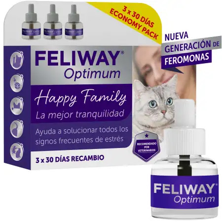 Feliway Optimum Gato Pack 3 Recambios