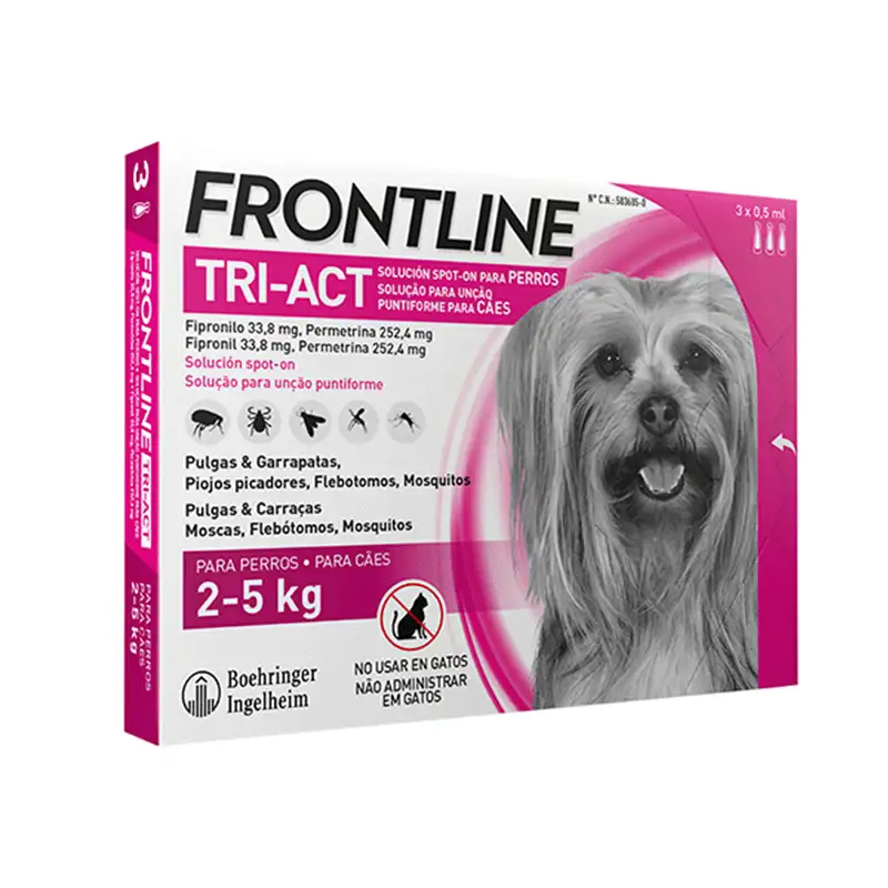 Pipetas antiparasitarias Frontline Tri-Act para perros mini 2 -5kg