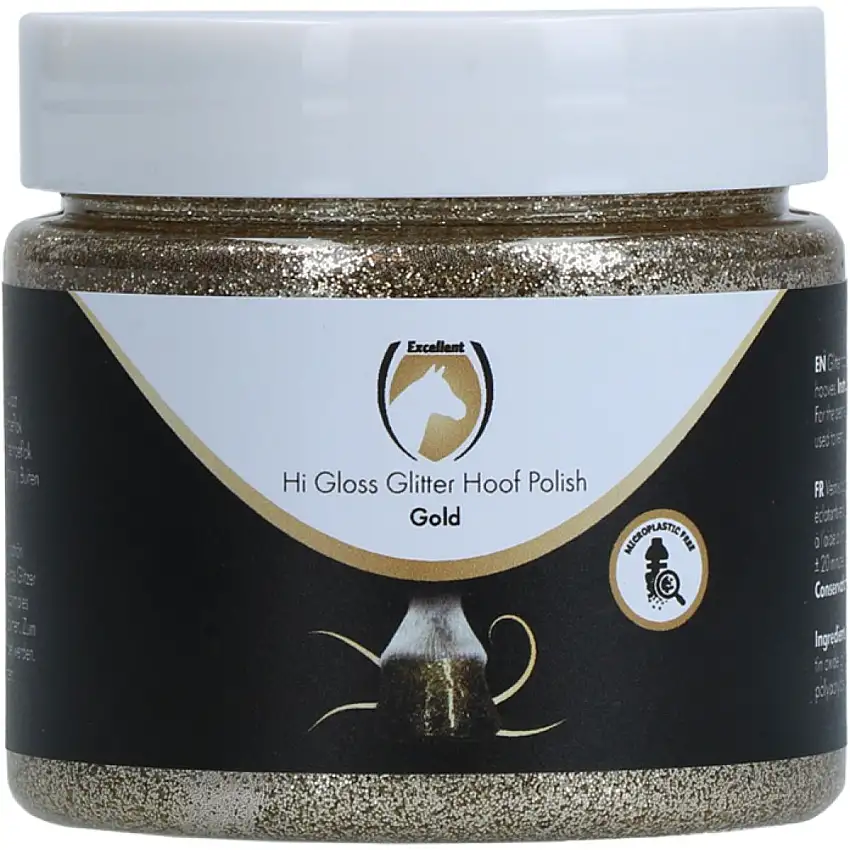 Excellent Brillo para Cascos Hi Gloss con Purpurina Oro