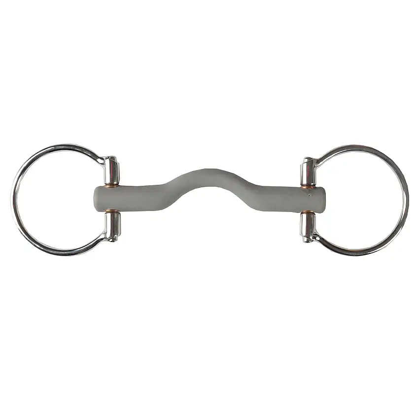 Bocado de goma de 2 anillos para caballos de porte bajo