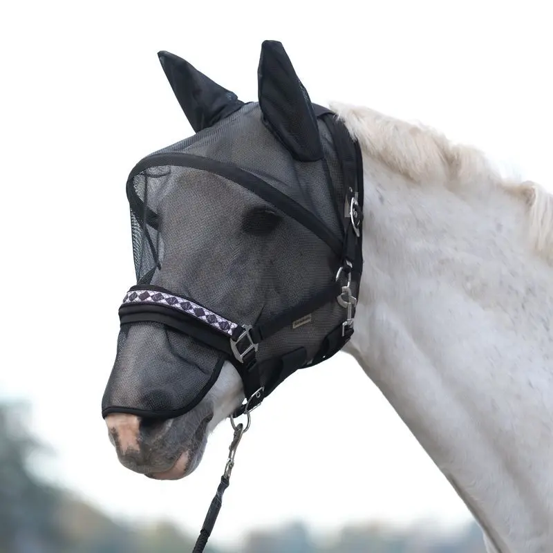 Máscara antimoscas para caballos con soporte