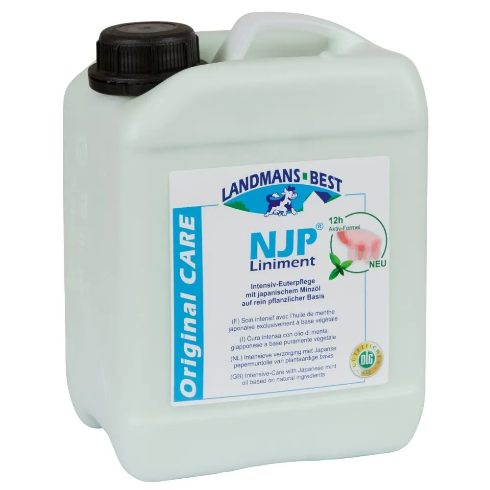 Cuidado de la ubre en un frasco dosificador Original NJP® Liniment