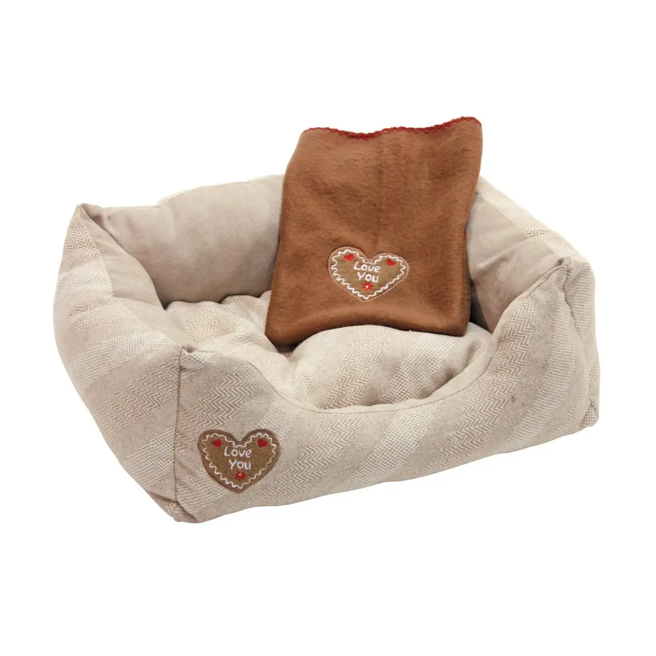Acogedora cama para perros Love you