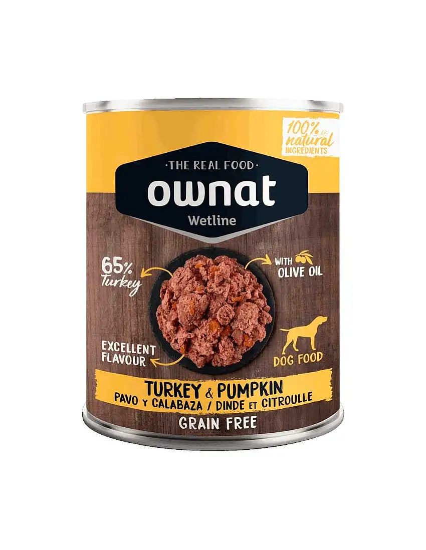 Lata para perro OWNAT Wetline pavo y calabaza