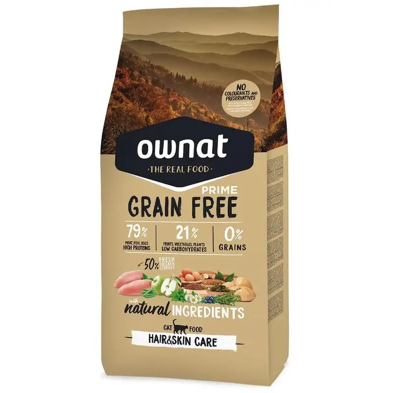 Pienso para Gatos Ownat Prime Grain Free Hair&Skin Care