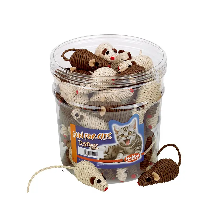 Set de 45 juguetes de sisal para gatos y ratones
