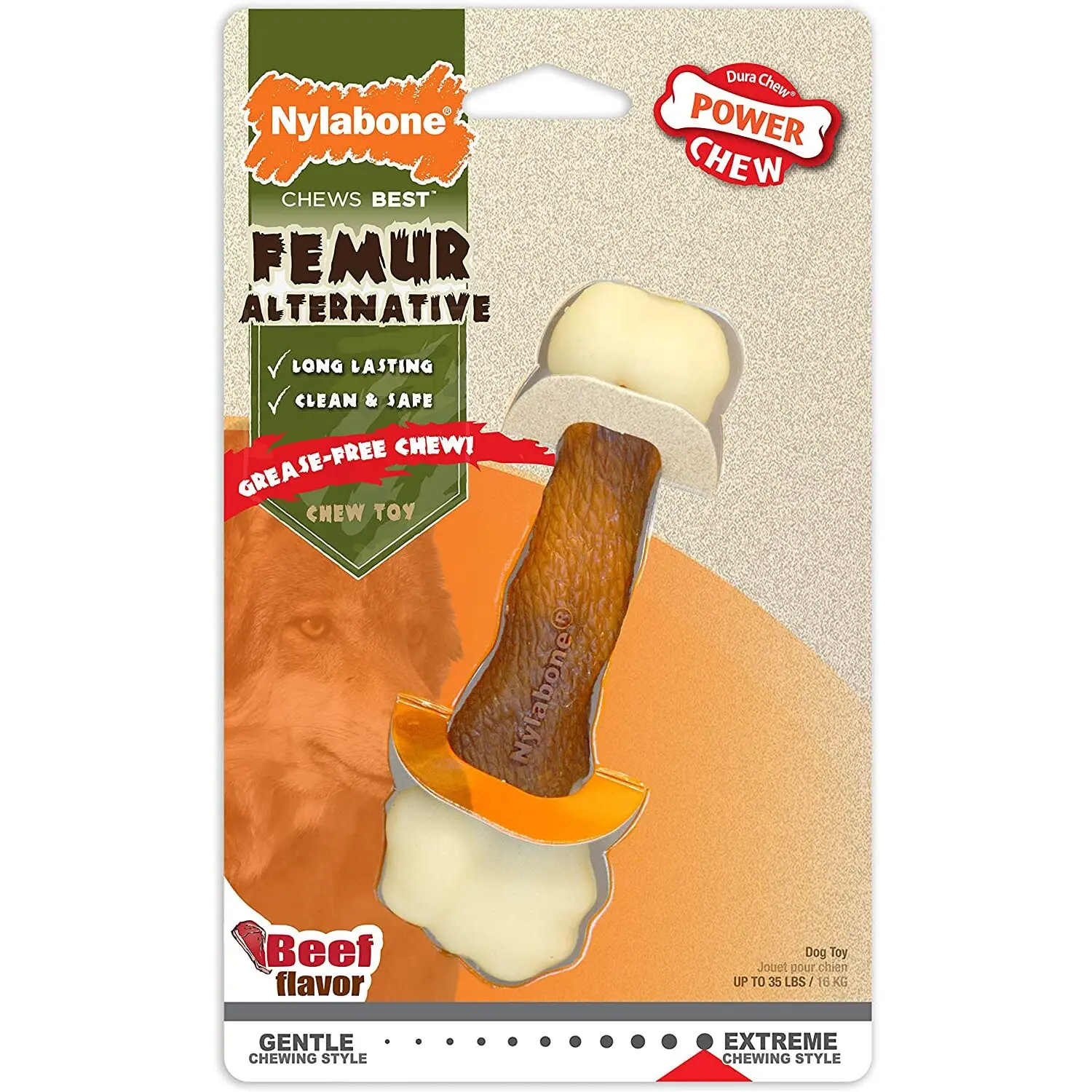 Juguete para perro Extreme Chew - Femur Beef Flavour L