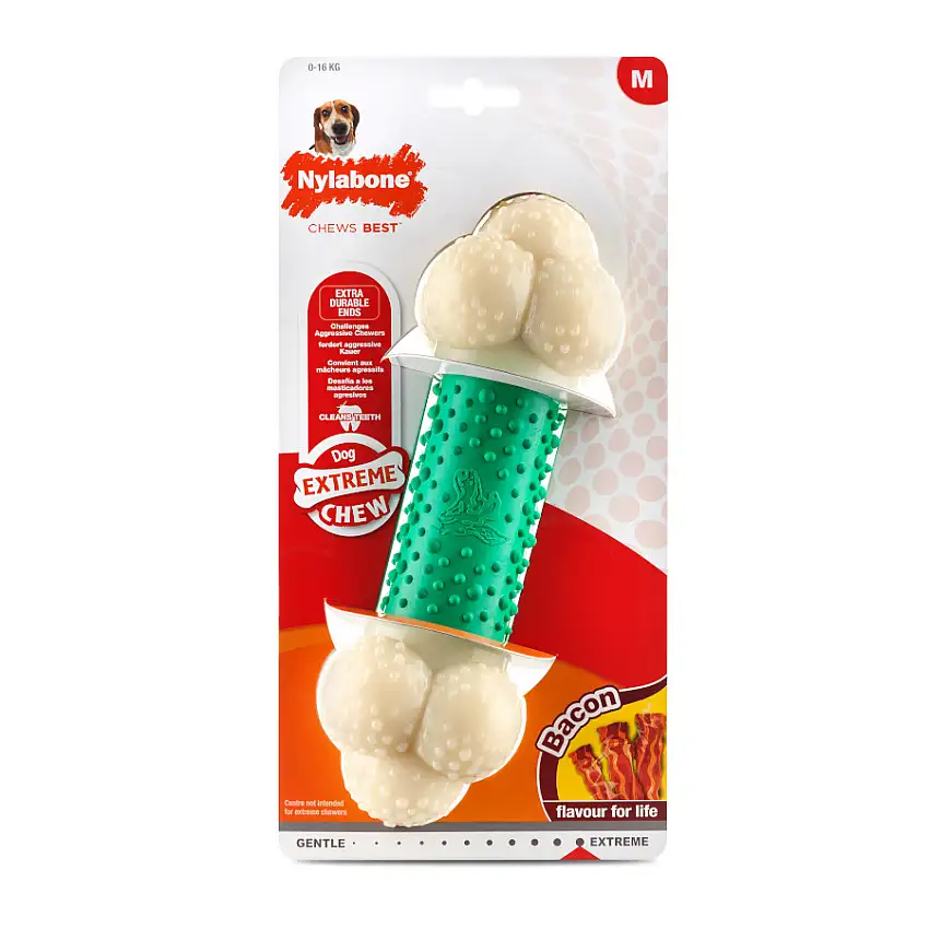 Nylabone Extreme Chew Bacon Double Action Mordedor para perros