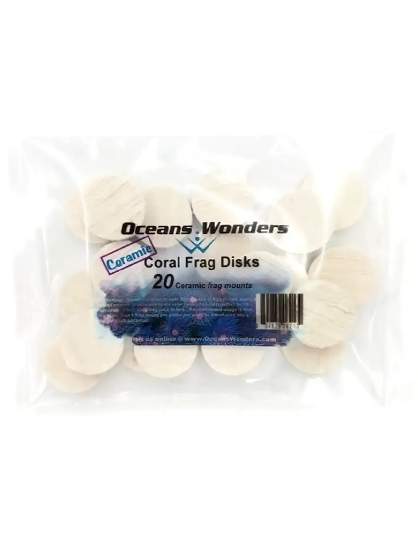 Ocean Wonders Coral Frag Disks, Paquete de 20 unidades (30 mm)