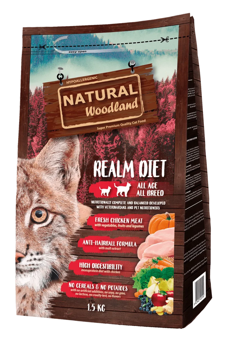 Pienso Natural Gatos y Gatitos con Pollo y Guisantes 1,5 kg
