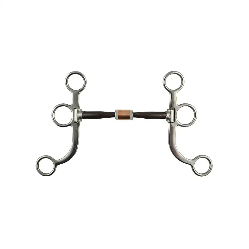 Mors western snaffle para caballo varillas planas de cobre