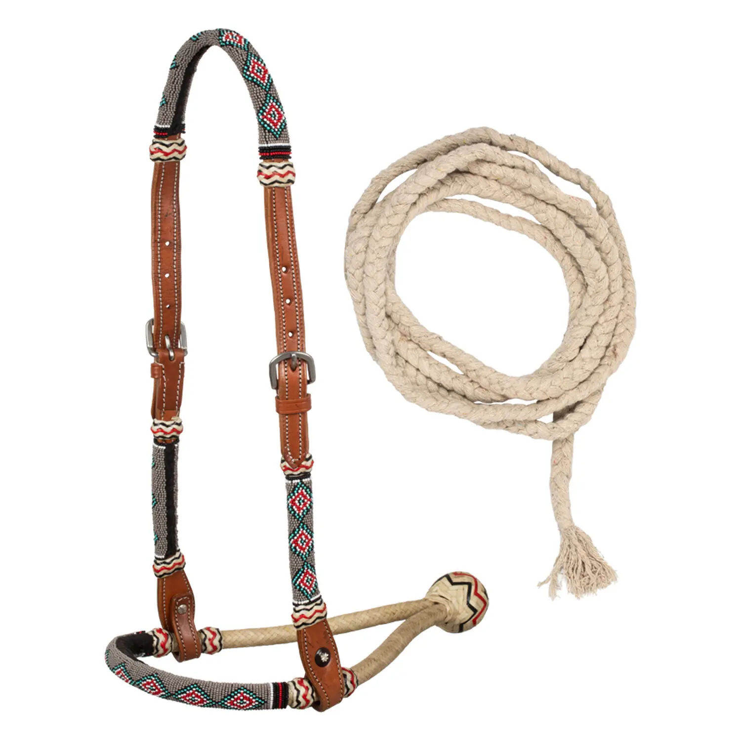Bosal de perlas de arena con riendas de algodón mecate
