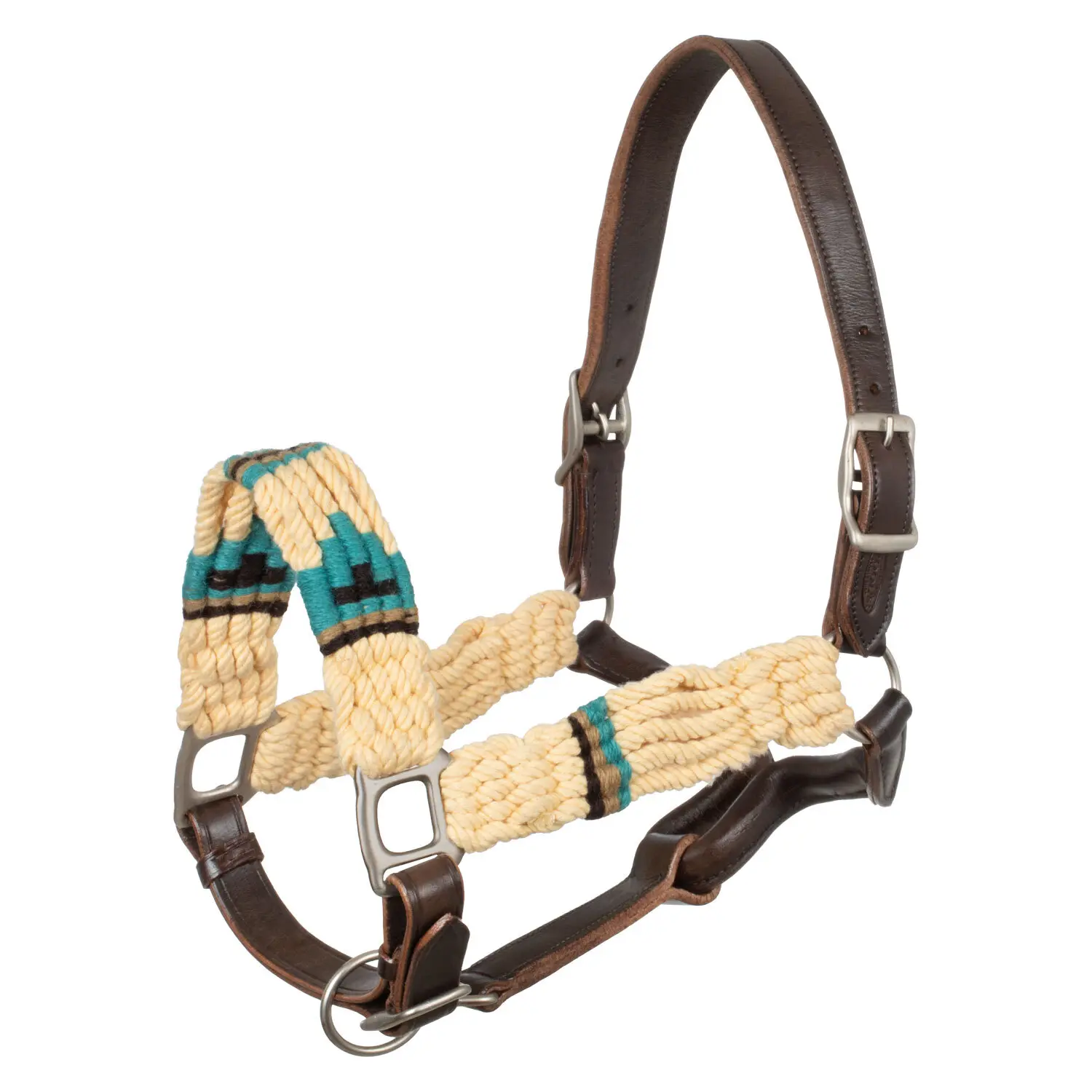 Cabestro de caballo en cuero mohair crudo