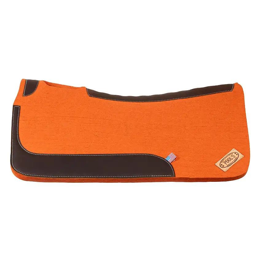 Almoha de silla para caballo de fieltro western con refuerzo de cuero