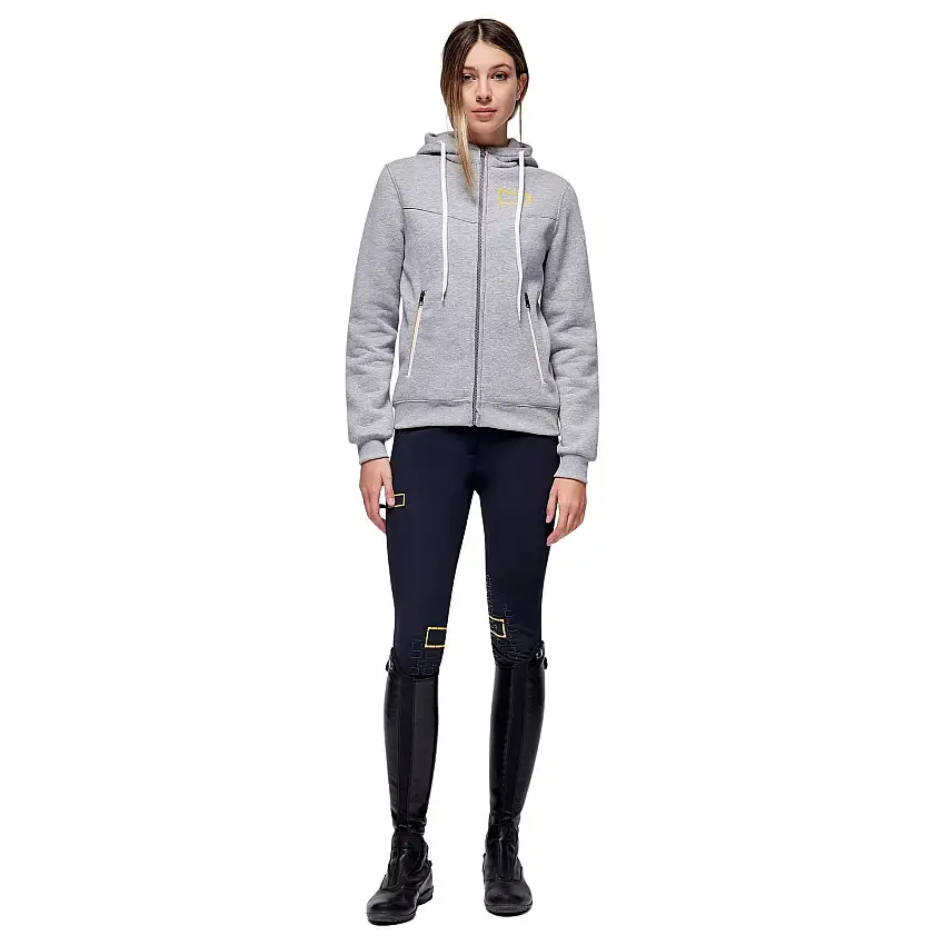Chaqueta equitación con capucha y cremallera para mujer
