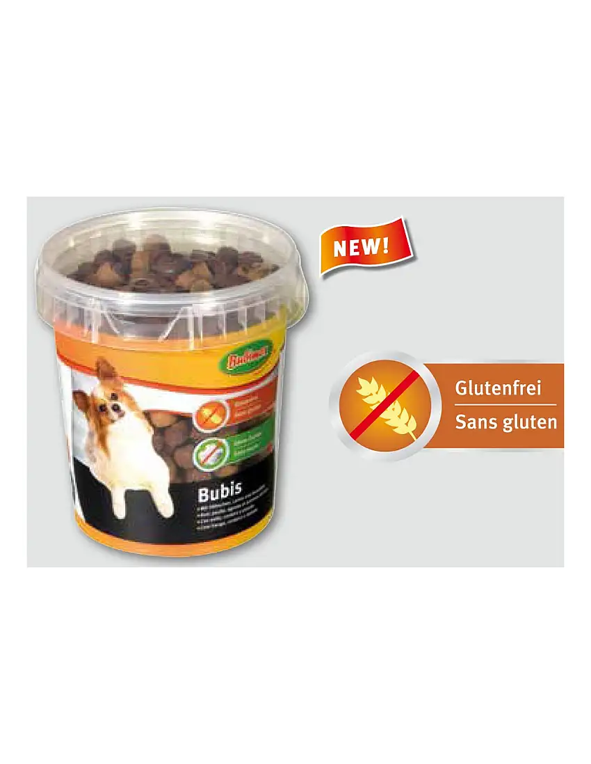 Snacks para perro de pollo, cordero y patata de Bubimex