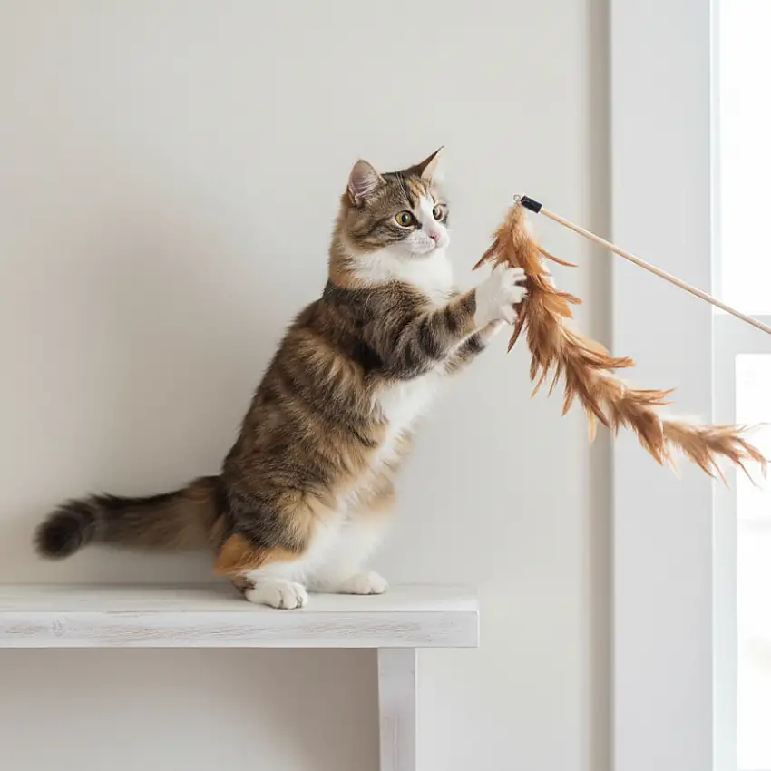 Tootoy! Caña Interactiva con Plumas para gatos