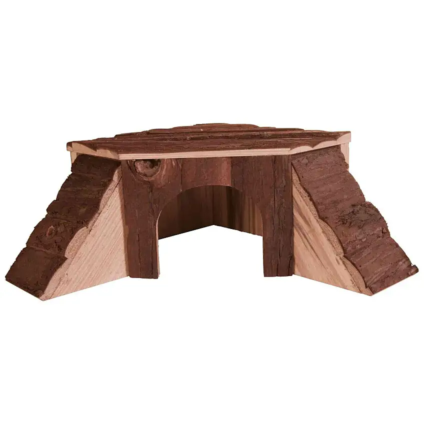 Casa para hámsters grandes de madera de corteza Thordis